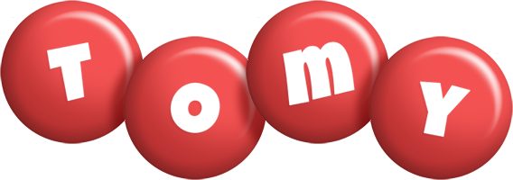 Tomy candy-red logo