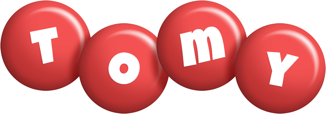 Tomy candy-red logo
