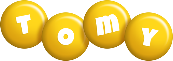 Tomy candy-yellow logo