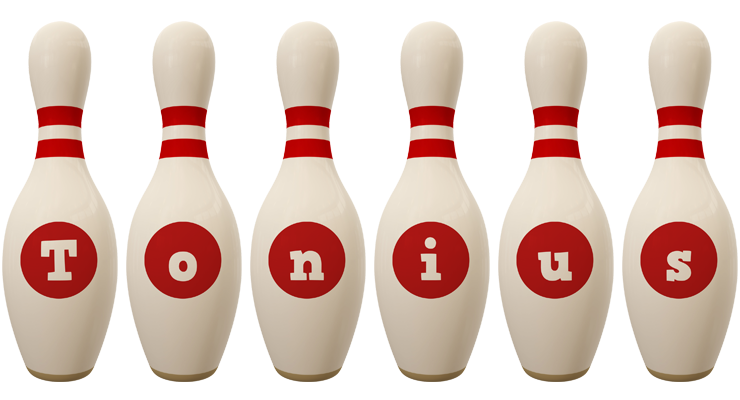Tonius bowling-pin logo