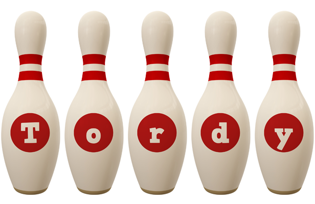 Tordy bowling-pin logo