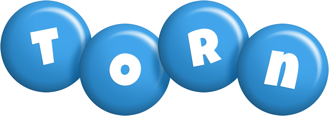 Torn candy-blue logo