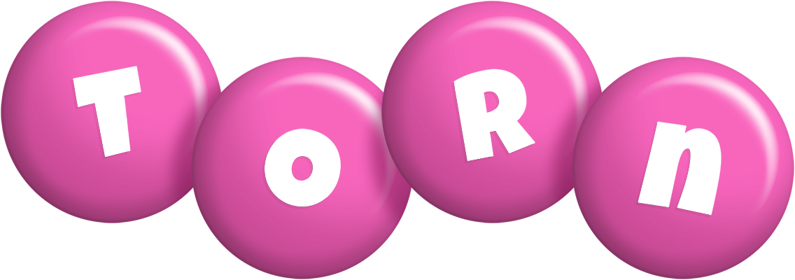 Torn candy-pink logo