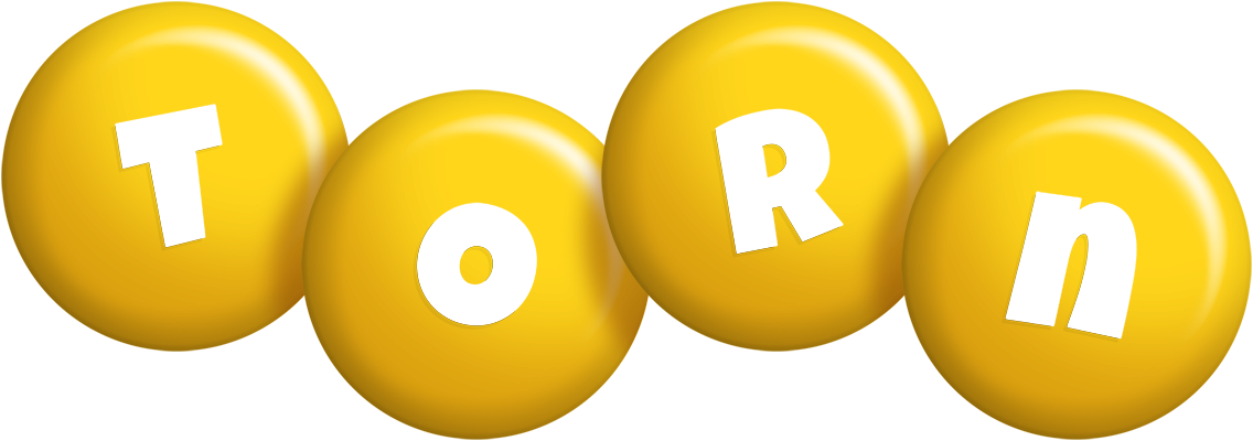 Torn candy-yellow logo