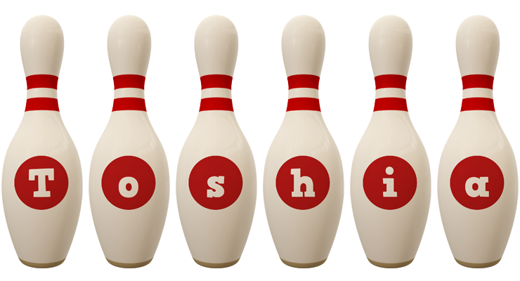Toshia bowling-pin logo