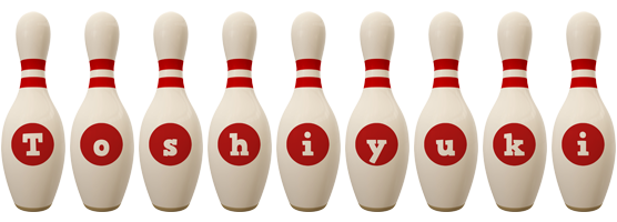 Toshiyuki bowling-pin logo