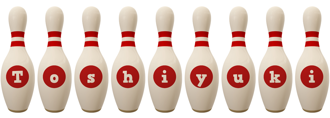Toshiyuki bowling-pin logo