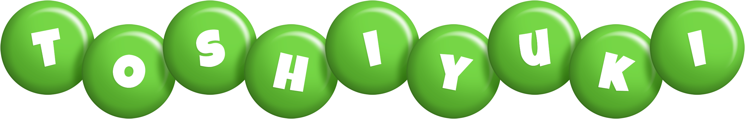 Toshiyuki candy-green logo