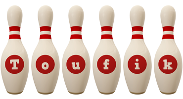 Toufik bowling-pin logo
