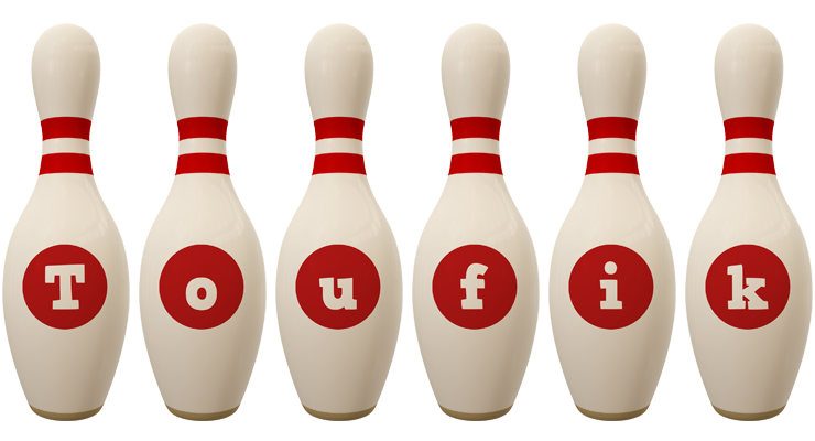 Toufik bowling-pin logo