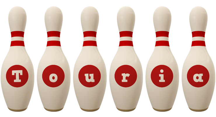 Touria bowling-pin logo