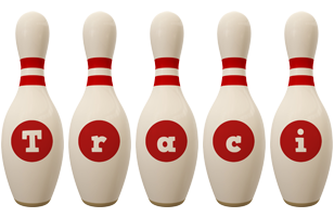 Traci bowling-pin logo