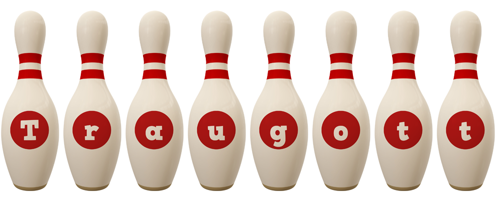Traugott bowling-pin logo
