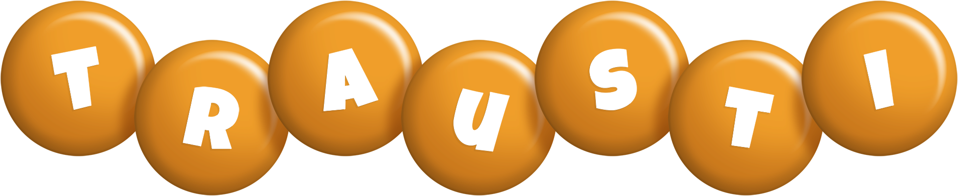 Trausti candy-orange logo
