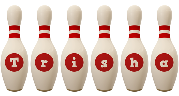 Trisha bowling-pin logo