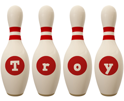 Troy bowling-pin logo