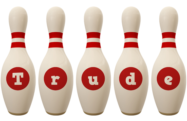 Trude bowling-pin logo