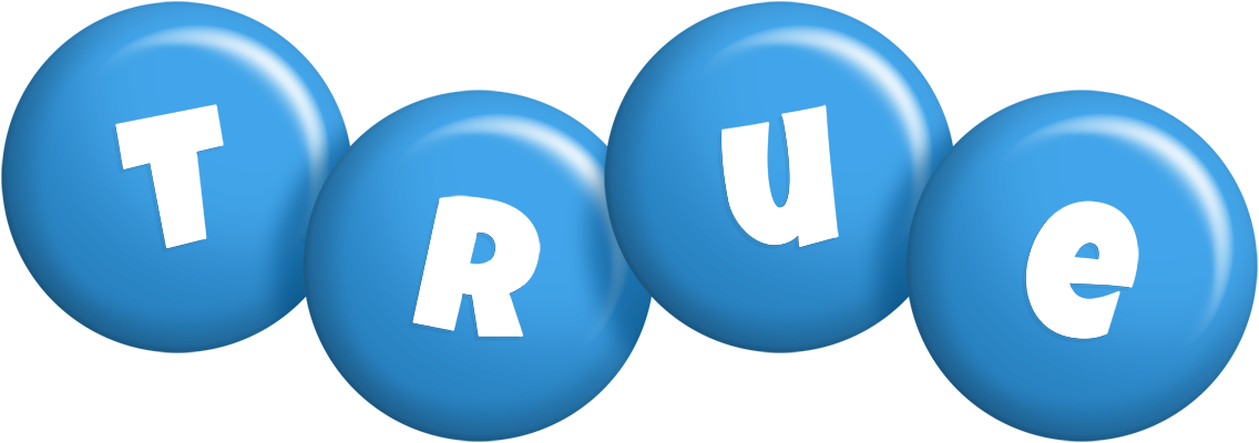 True candy-blue logo