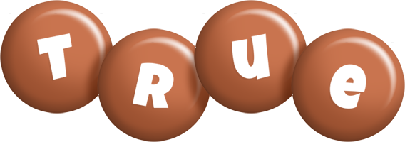 True candy-brown logo