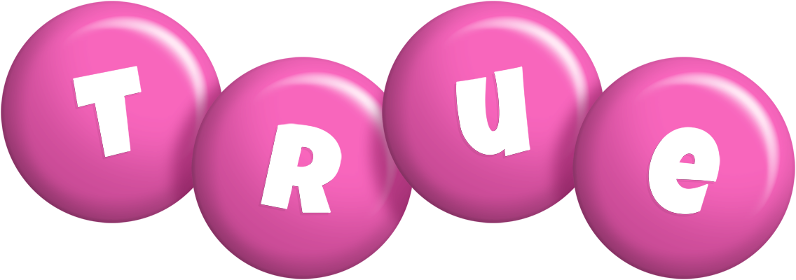 True candy-pink logo