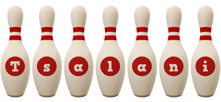 Tsalani bowling-pin logo