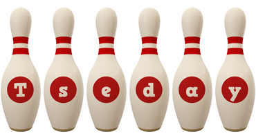 Tseday bowling-pin logo