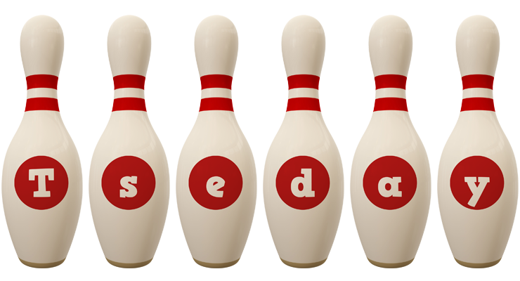 Tseday bowling-pin logo