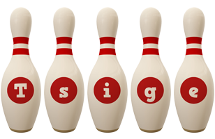 Tsige bowling-pin logo