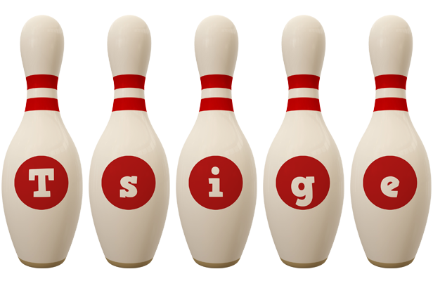 Tsige bowling-pin logo