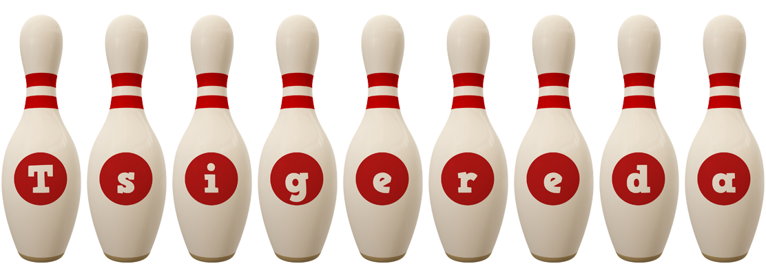 Tsigereda bowling-pin logo