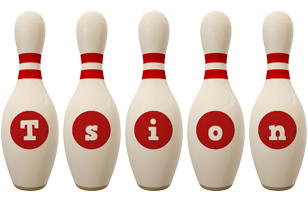 Tsion bowling-pin logo