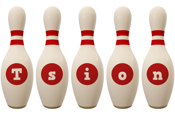 Tsion bowling-pin logo