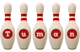 Tuman bowling-pin logo