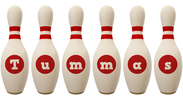 Tummas bowling-pin logo