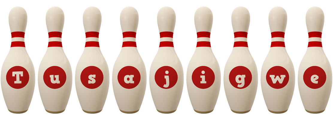 Tusajigwe bowling-pin logo