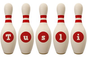 Tusli bowling-pin logo