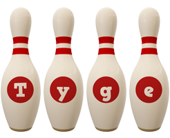 Tyge bowling-pin logo