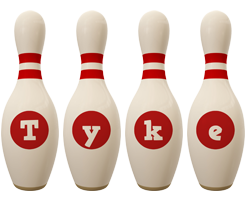 Tyke bowling-pin logo