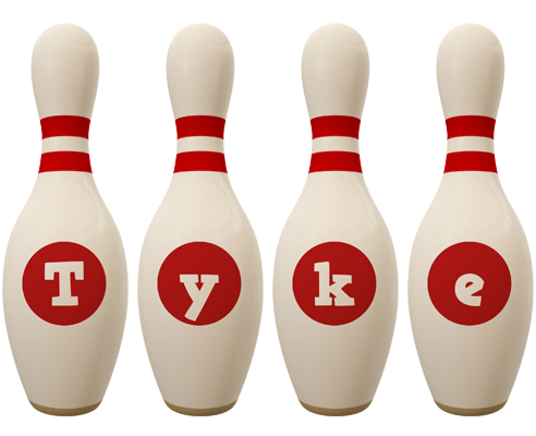 Tyke bowling-pin logo
