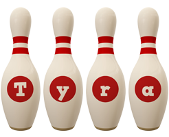 Tyra bowling-pin logo