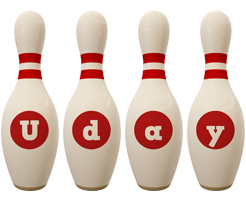 Uday bowling-pin logo