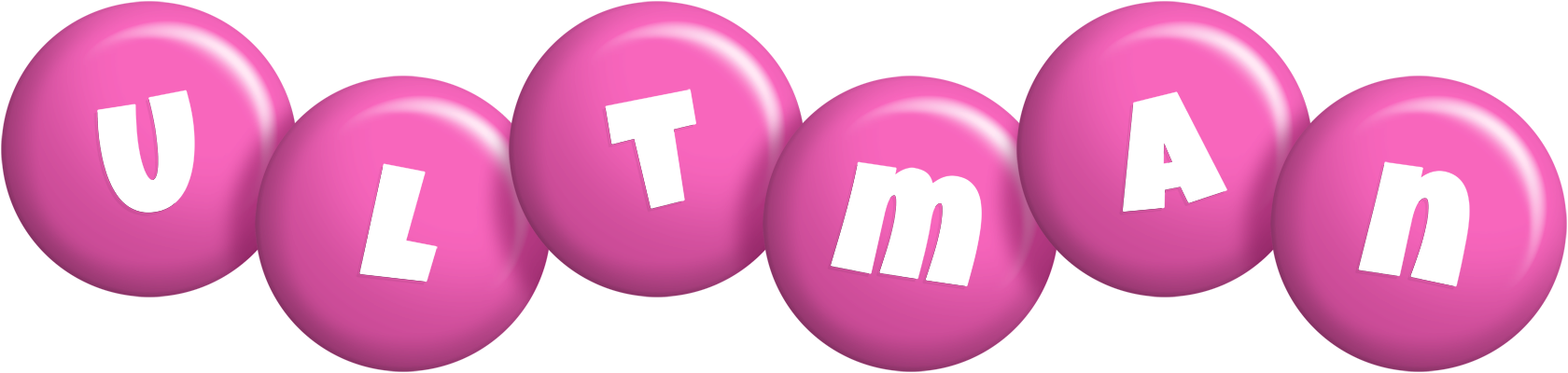 Ultman candy-pink logo