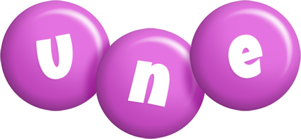 Une candy-purple logo