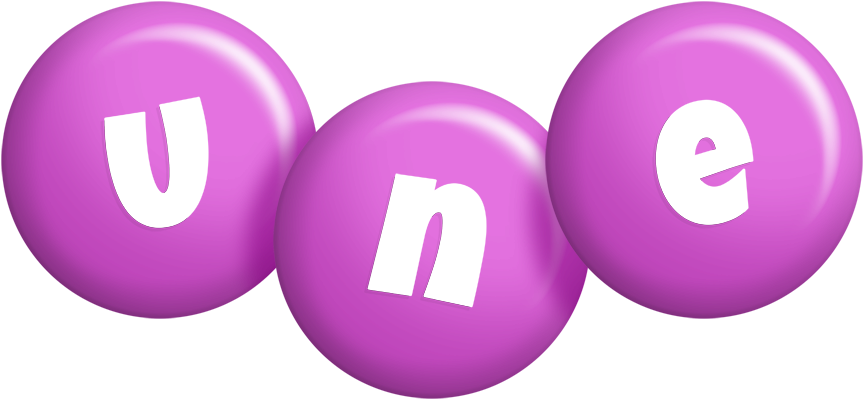 Une candy-purple logo