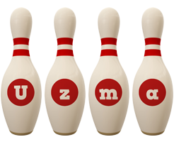 Uzma bowling-pin logo