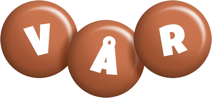 Vår candy-brown logo