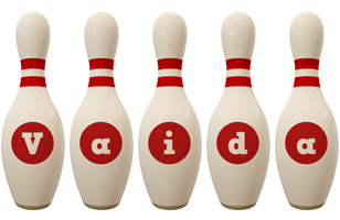 Vaida bowling-pin logo