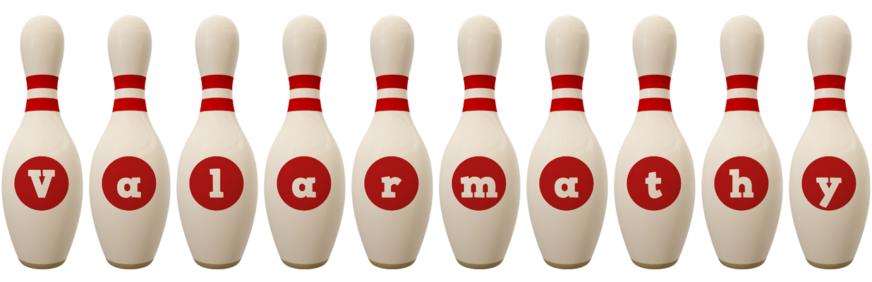 Valarmathy bowling-pin logo