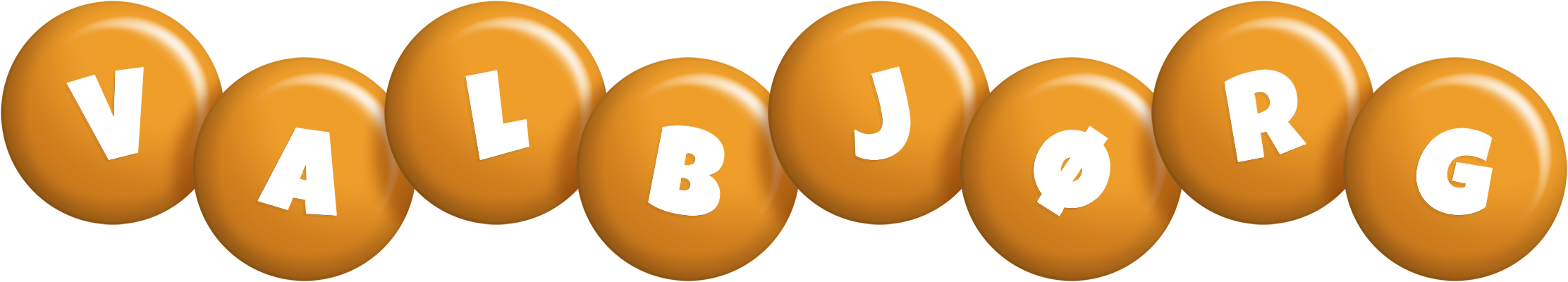 Valbjørg candy-orange logo