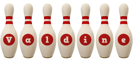 Valdine bowling-pin logo